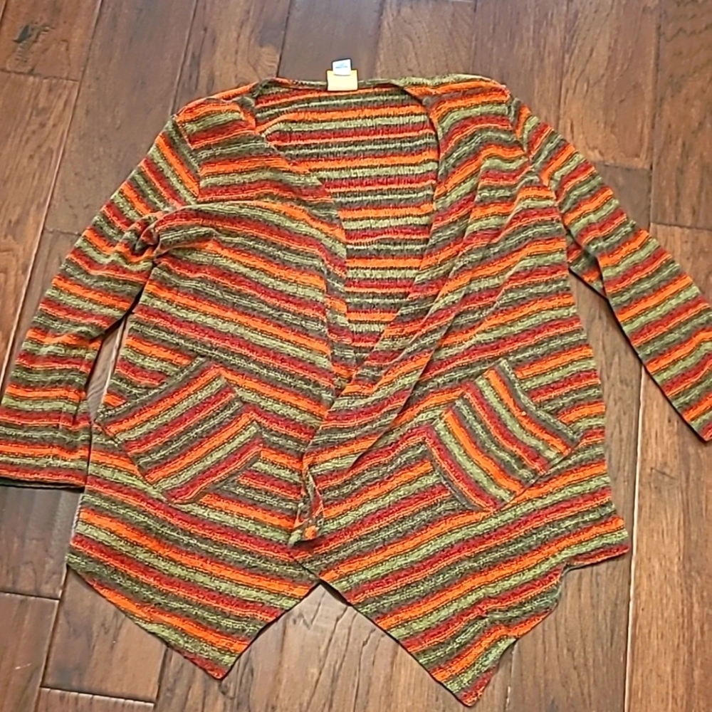 💥3for$12💥 Ruby Rd Striped Sweater Wrap size Large